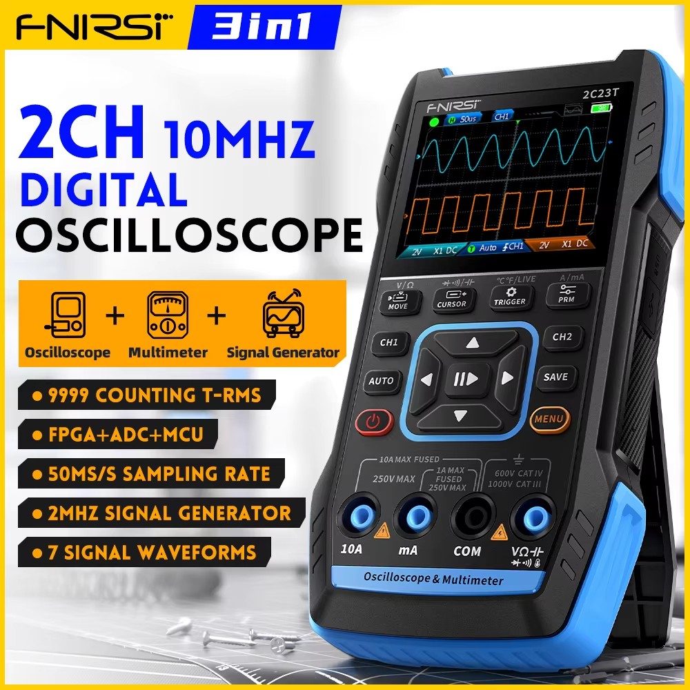 Fnirsi Digital Oscilloscope Handheld - FNIRSI 2C23T Multímetro osciloscópio digital portátil