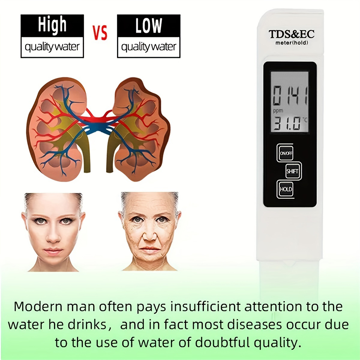 Caneta de detecção de qualidad - Ph Meter Digital Water Tester avaliação e preço