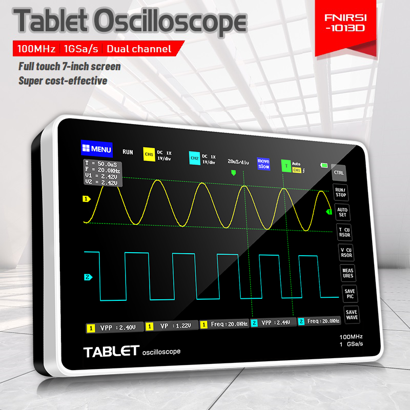 Osciloscópio de Tablet de Cana - Fnirsi Digital Oscilloscope Handheld avaliação e preço