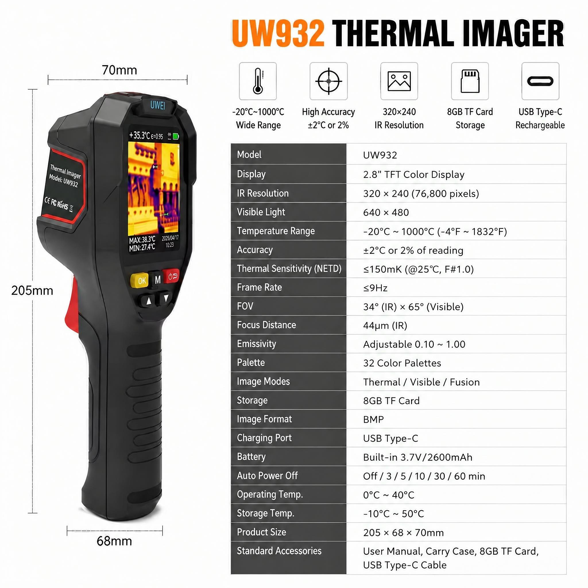 Câmara Térmica Portátil 32x32  - Thermal Imaging Camera Pcb Repair avaliação e preço