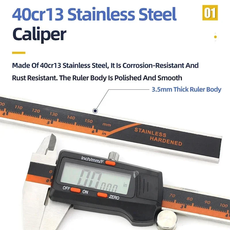 Fração metal caliper paquímetr - Digital Caliper 150Mm Stainless Steel avaliação e preço